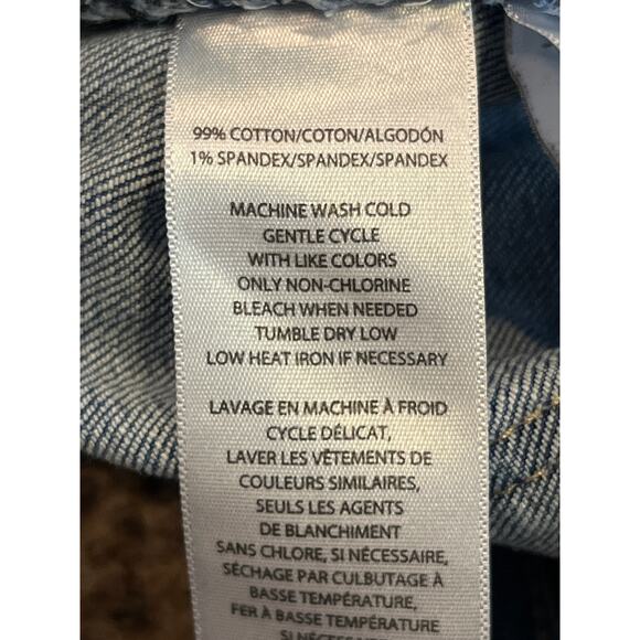 Calvin Klein Blue High Rise Bootcut Raw Shark Bite Hem Jeans Size 33 Plus Size - Picture 6 of 8